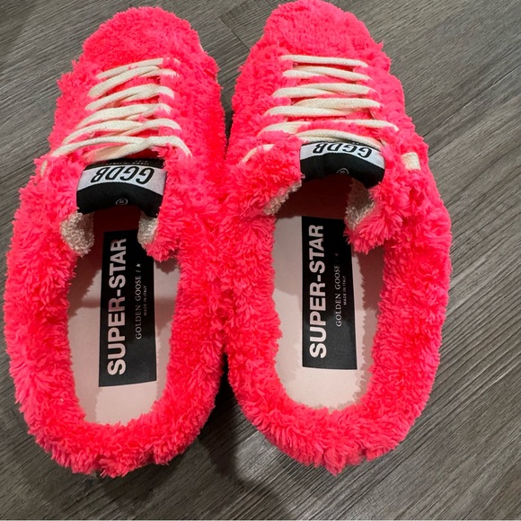 Golden Goose Superstar Sabot Fuchsia White Slip On Shearling Sneakers - Picture 6 of 15